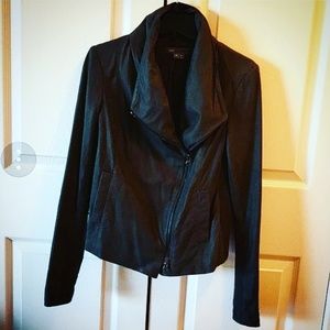 Vince Black Shawl Collar Leather Jacket